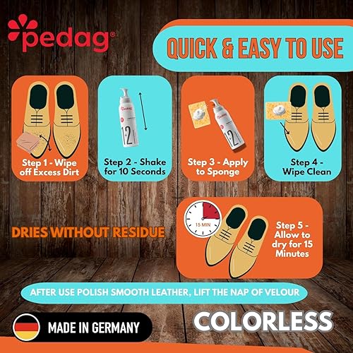 Miniatura 5 de pedag Impermeable, Aerosol German Tech, repelente al agua y a las manchas, protector de gamuza protector de impermeabilización, Claro