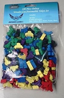 Car or Automobile Wooden Token Game Set (180 Cars)