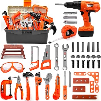 Hyrenee Caisse à Outils 45 Pièces avec Perceuse Électrique