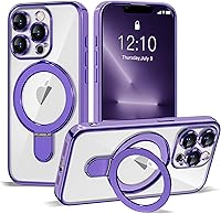 Vista 89 de Funda compatible con iPhone 12 con soporte de anillo magnético invisible [compatible con Mag-Safe] [Protector completo de lente de cámara] Funda