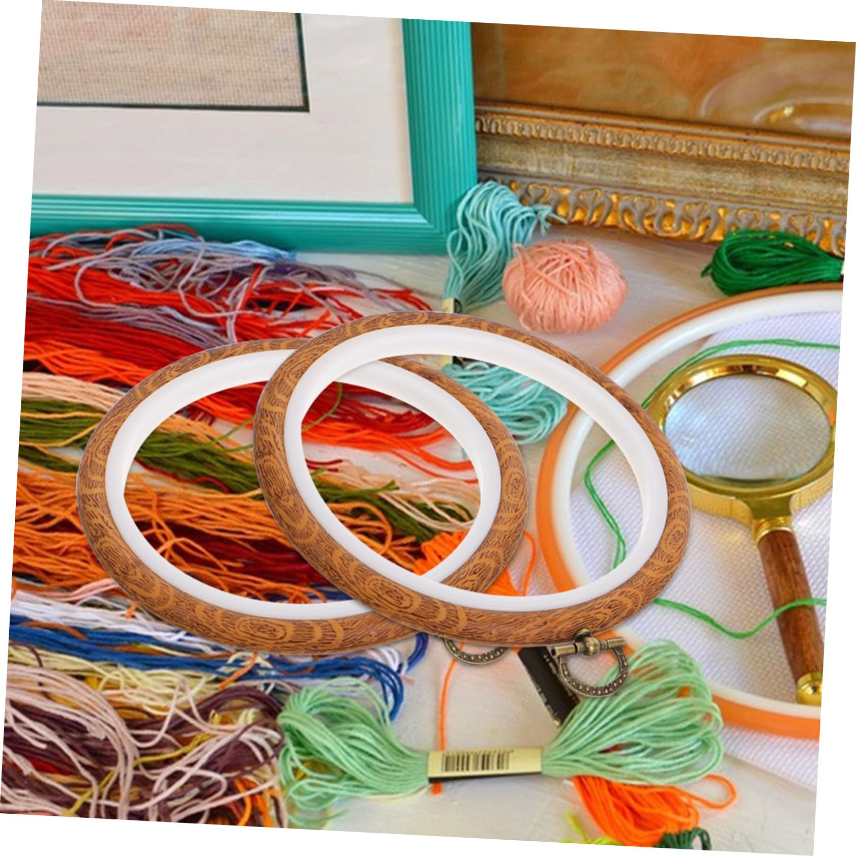 SHINEOFI Aro de Bordado Circular para Bordar, 10 Unidades, Kit DIY