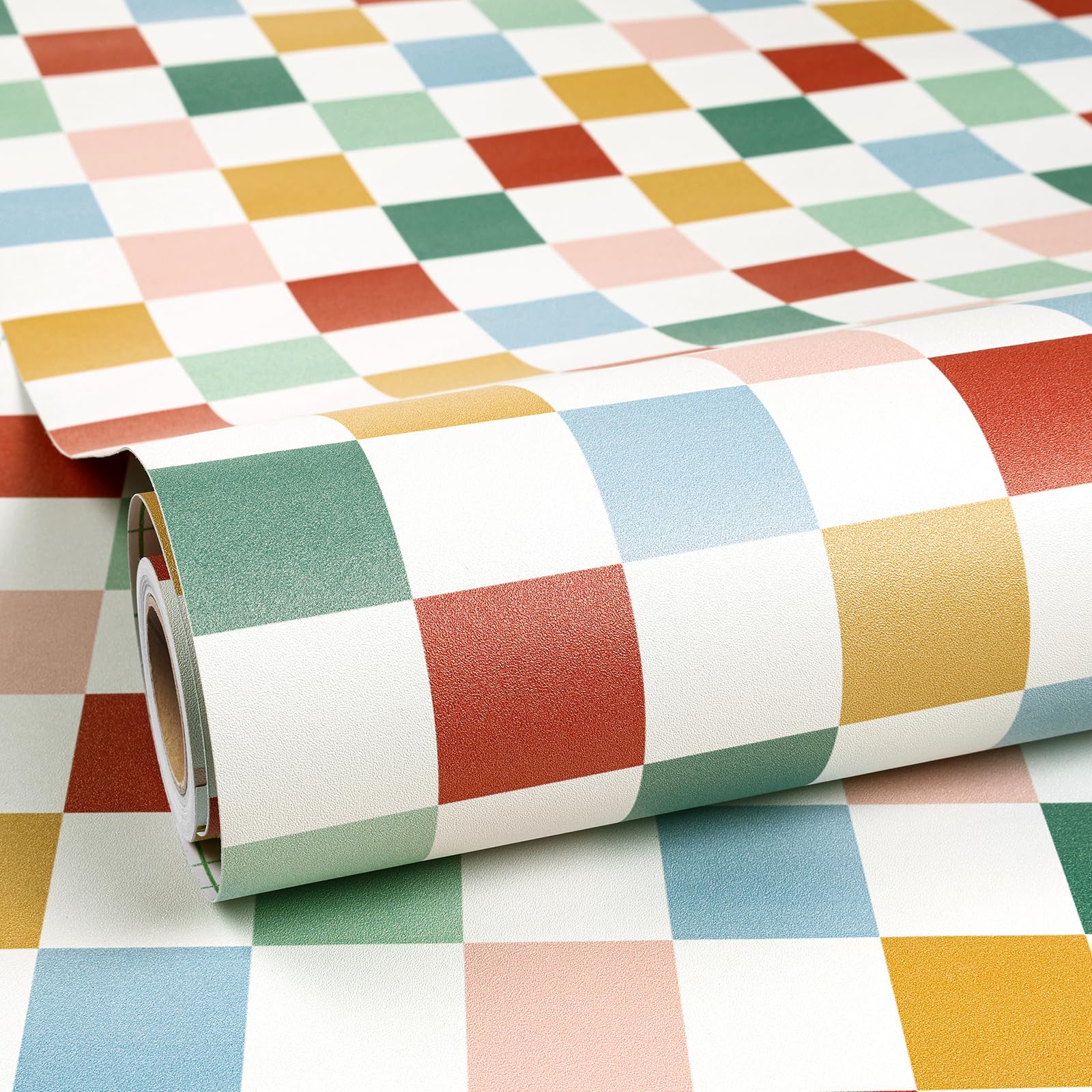 ReWallpaper Papel pintado geométrico vintage a cuadros de 17.5 x 23 pies