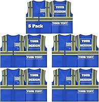 Vista 31 de Chaleco de seguridad reflectante de malla con logotipo personalizado con cremallera Chaleco de alta visibilidad para construcción al aire libre Ropa