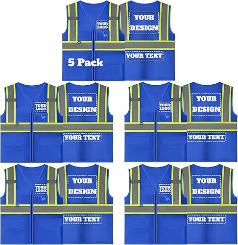 Miniatura 31 de Chaleco de seguridad reflectante de malla con logotipo personalizado con cremallera Chaleco de alta visibilidad para construcción al aire libre Ropa