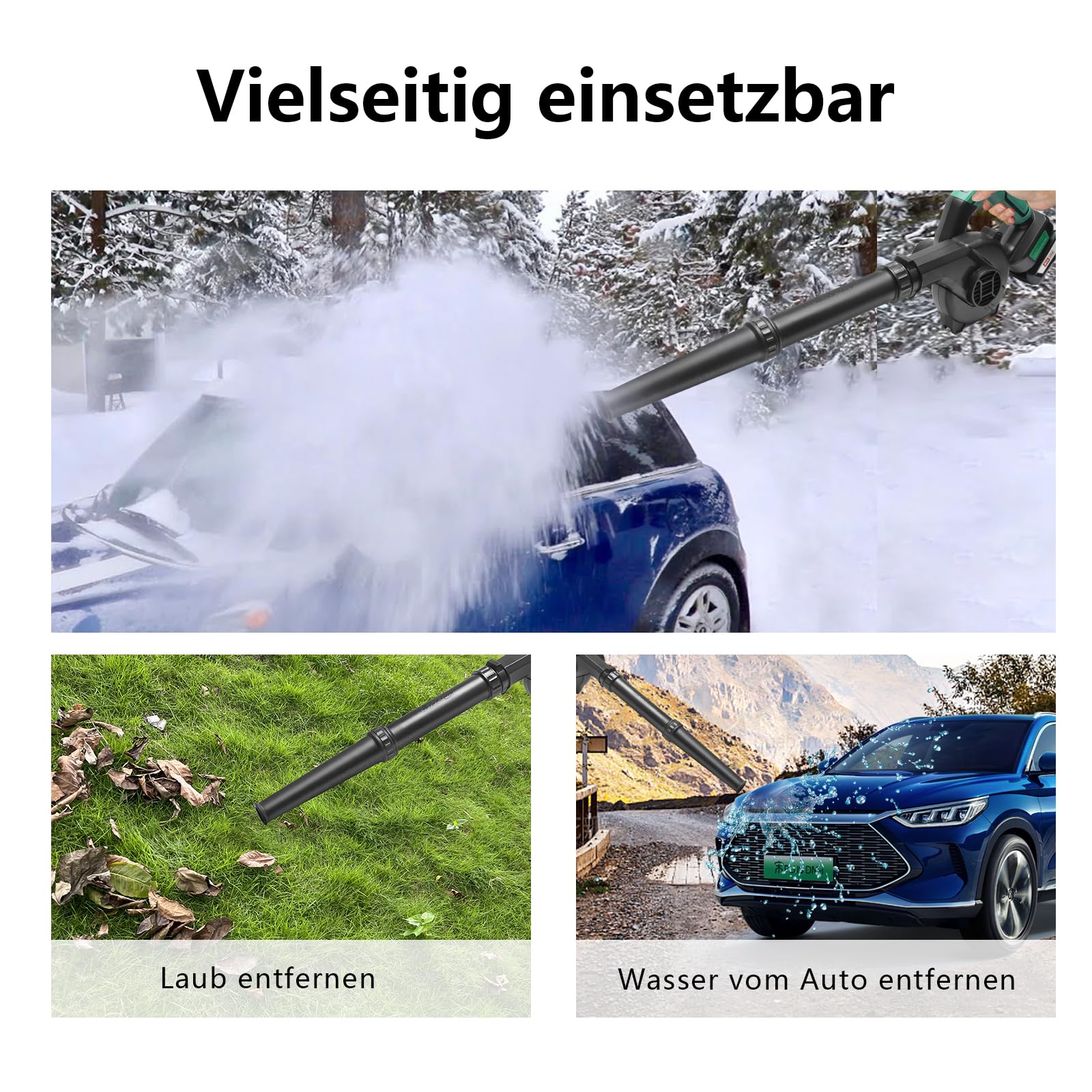 Waitley Akku-Laubbläser für Bosch 18V PBA Akku(169 km/h Luftgeschwindigkeit,leistungsstark, Drehzahlregelung, ohne Akku und Ladegerät)
