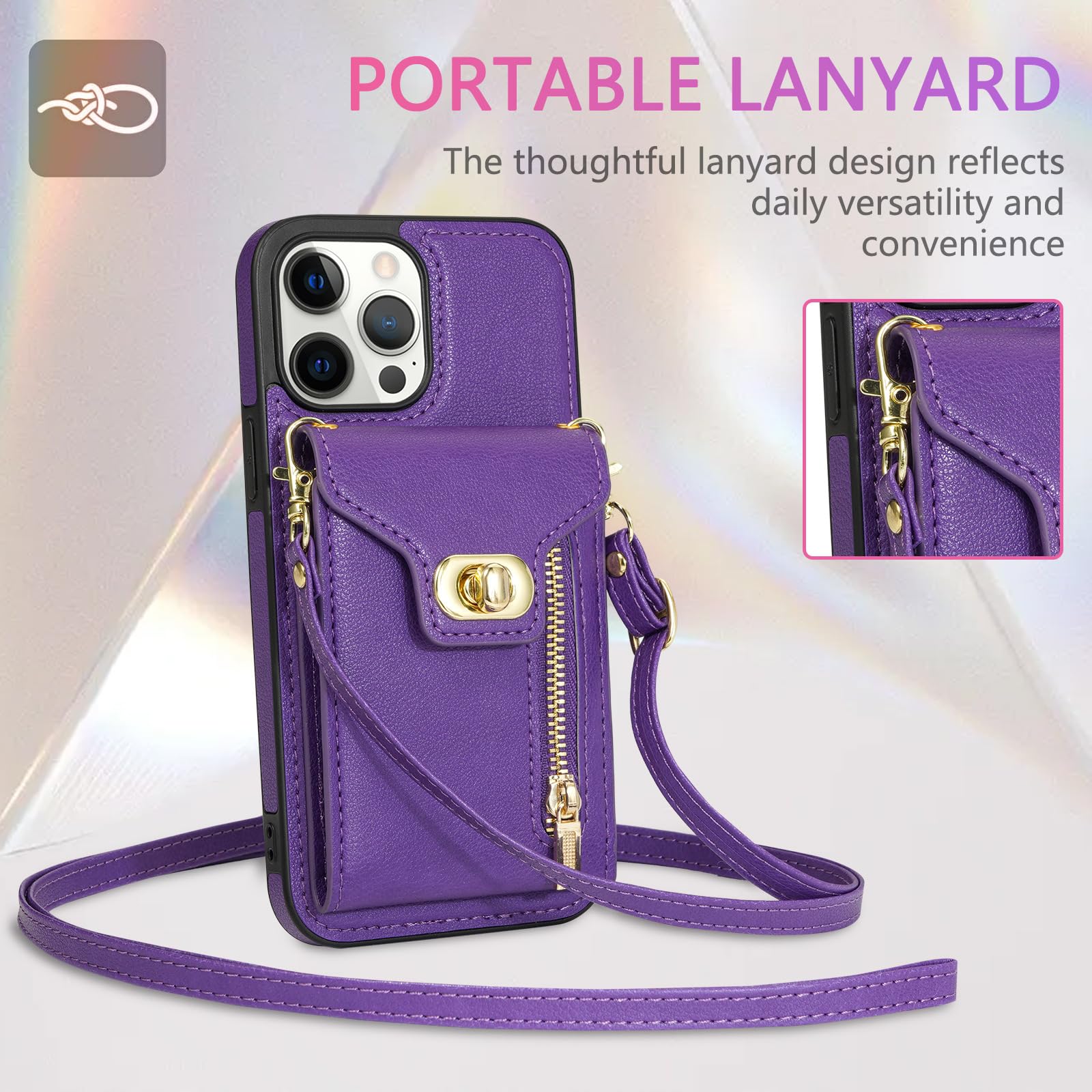 クロスボディケース iPhone 14 Pro iPhone14 Pro ケース】Cross Body Case Duo (prism gold) - UNiCASE