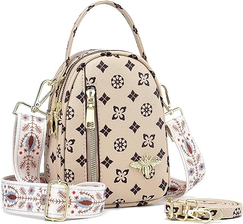 Bolso cruzado pequeño para mujer con 2 correas de bolsa, bolsos de abeja de diseño, bolso de mano de moda para teléfono celular, bolso de hombro