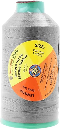 Miniatura 445 de Mandala Crafts Hilos de coser resistentes de nailon consolidado, hilo para tejer jeans de cuero, hilos de tapicería marina al aire libre, Beige