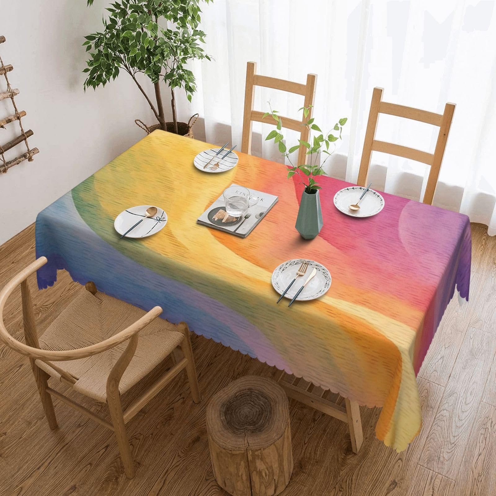 Nappe de table rectangulaire pour cuisine et repas en famille