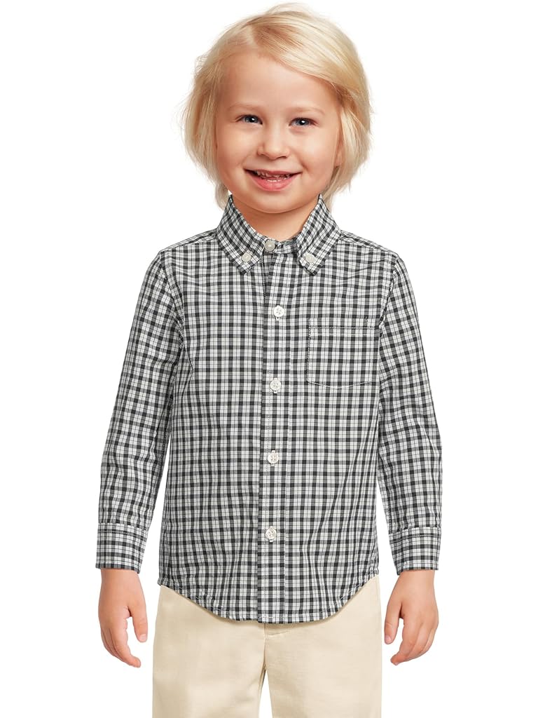 Multi Janie and Jack Plaid Poplin Button Down Shirt (Infant)