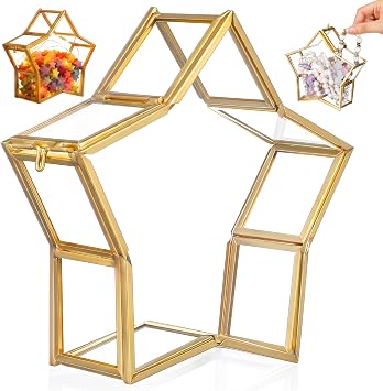 jojofuny 5.5 Inch Glass Star Jar, Five-Pointed Wishing Bottle for DIY Craft
