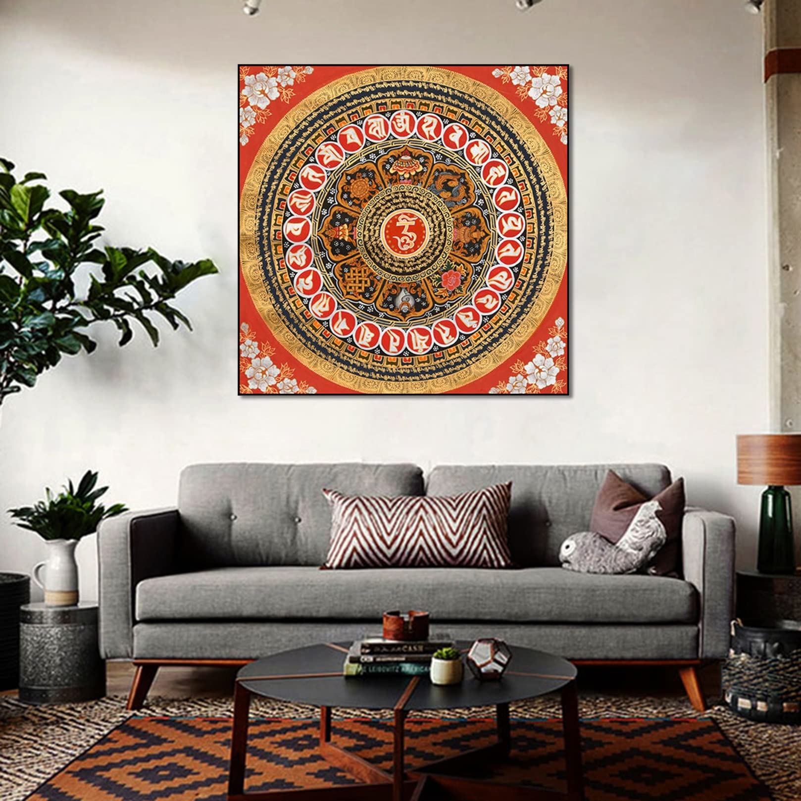 チベット マンダラ 額縁 インテリア アート