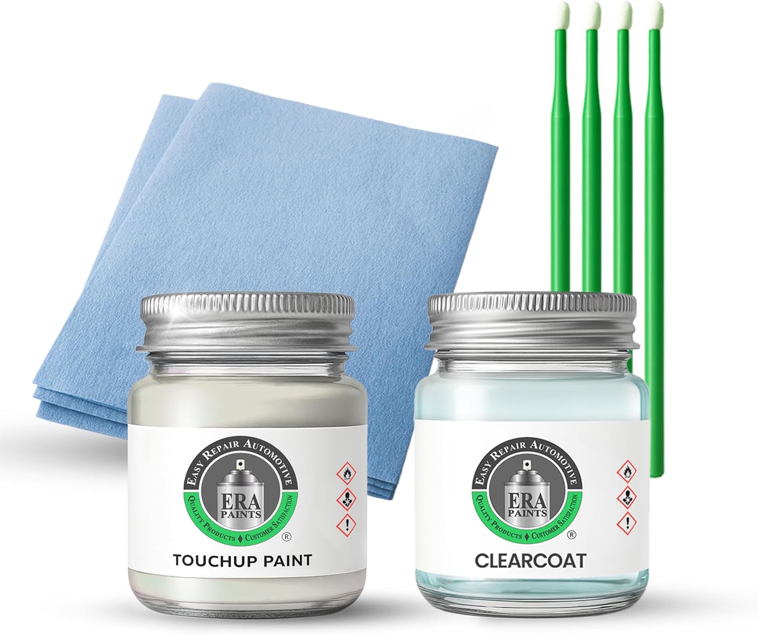 ERA Paints - 650/9650 - Arctic White for MERCEDES-BENZ Exact OEM Color Match Automotive Touch Up Paint for Cars - Scratch & Chip Repair for Metal & Plastic - Essential Kit - Made in USA