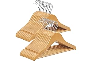 SONGMICS Kids Baby Hangers Wooden, Quality Value Pack of 20 Durable Smooth...