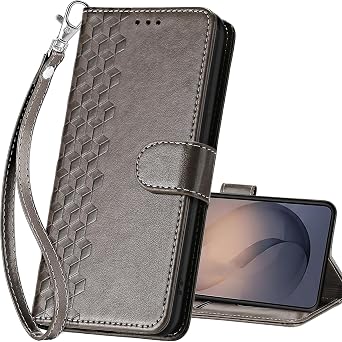for Samsung Galaxy S26 5G Wallet case, Flip Folio Cover with Stand Feature for Women Men, PU Leather Phone Case Fit for Samsung Galaxy S26, Gray-Cube