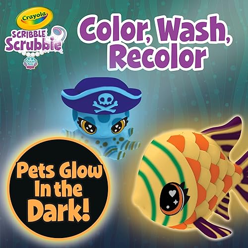 Miniatura 4 de Crayola Scribble Scrubbie Pets Glow Ocean Playset, juguetes para niños y niñas, regalos para niños de 3, 4, 5, 6 años