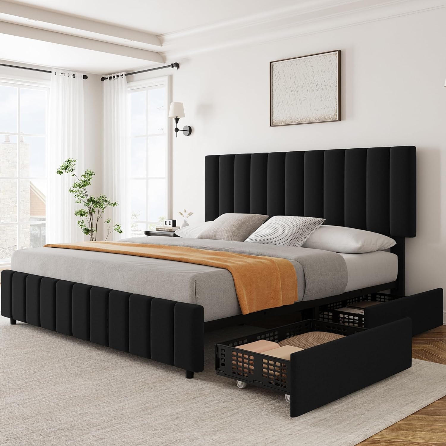 Garvee Queen Size Bed Frame with 4 Storage...