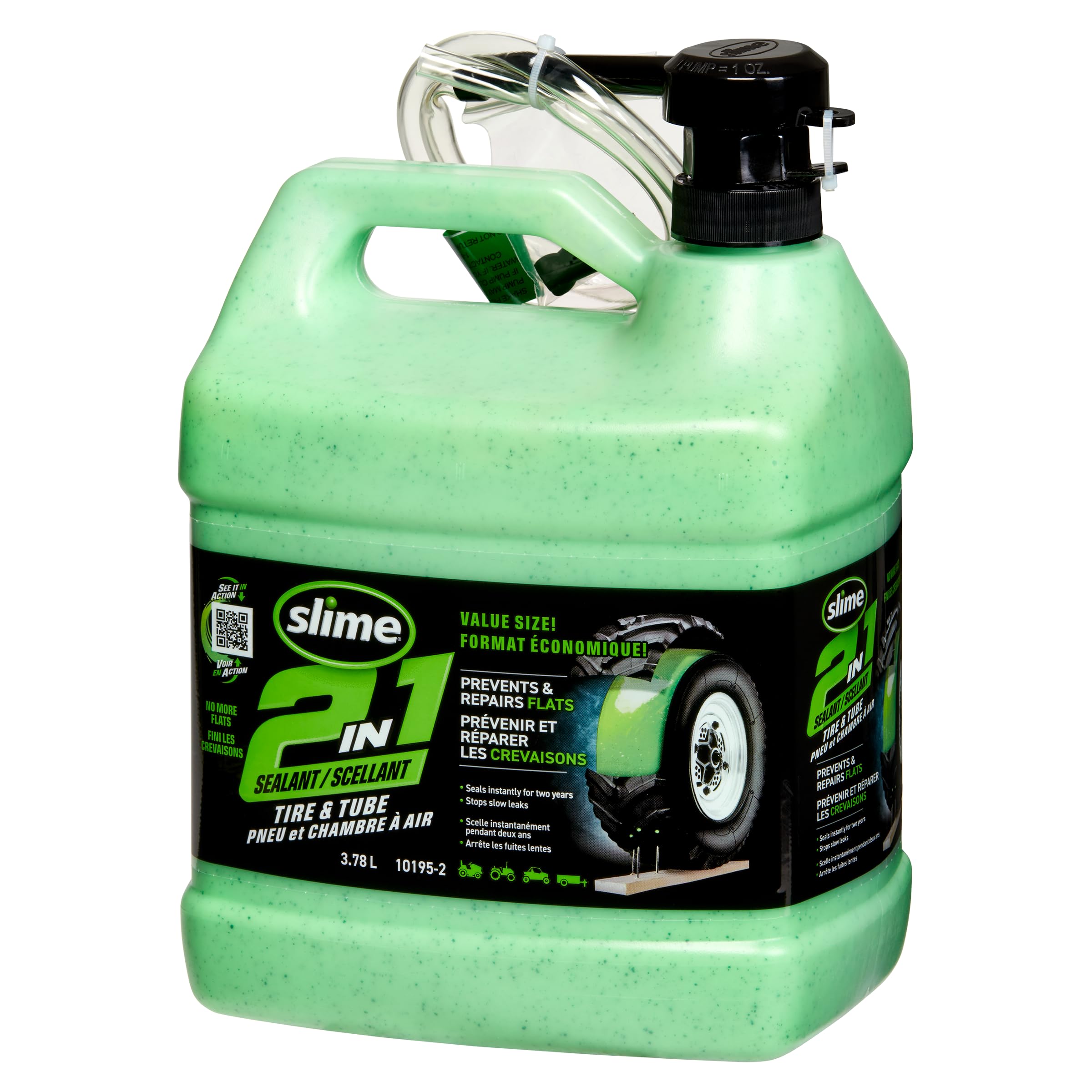 Slime 2-in-1 Tire & Tube Sealant, 3.78L: Flat Tire Protection Tested | 2024