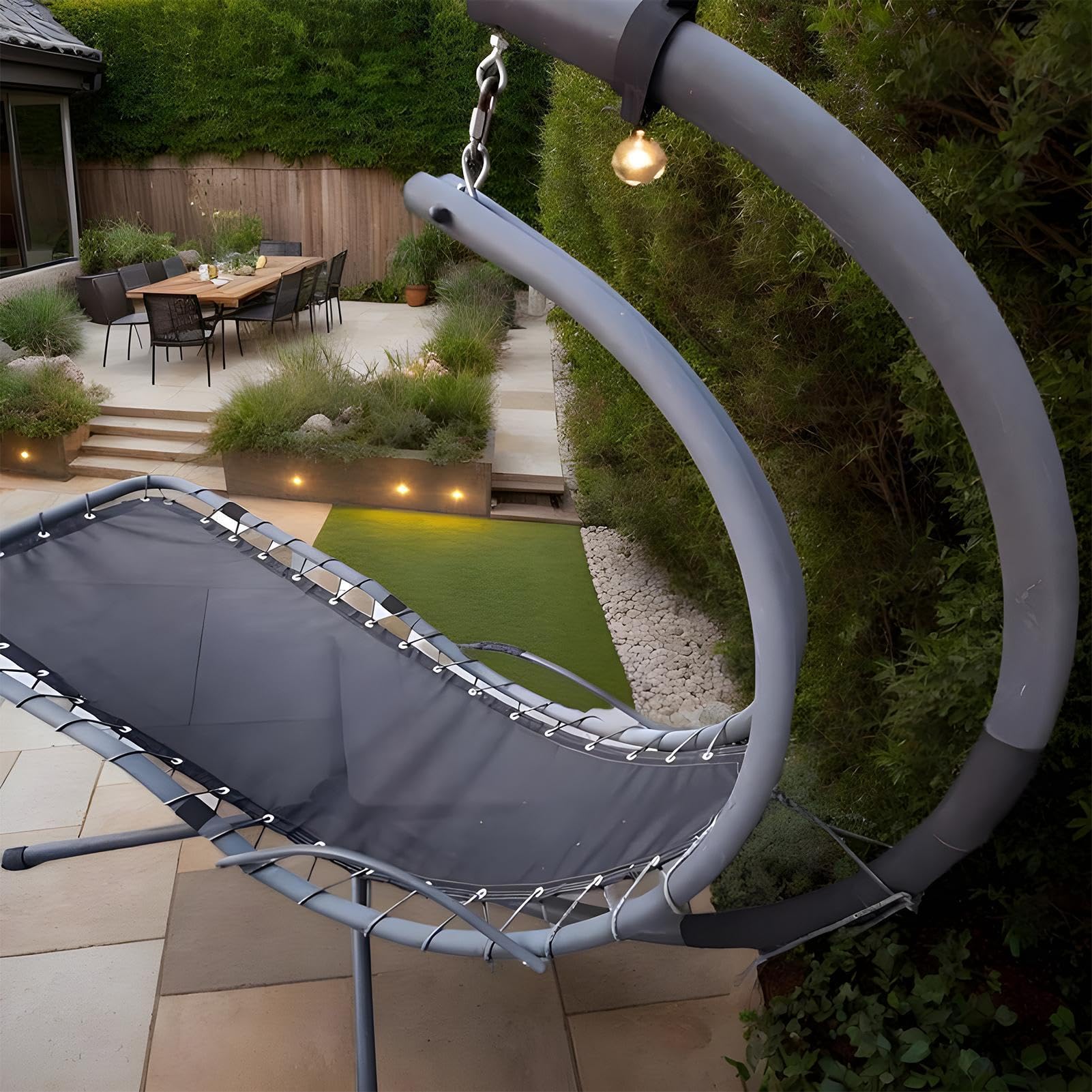 Copertura di ricambio per dondolo da giardino, in tessuto di poliestere resistente, confortevole baldacchino per panca da esterno, resistente alle intemperie, per balcone, patio, cortile