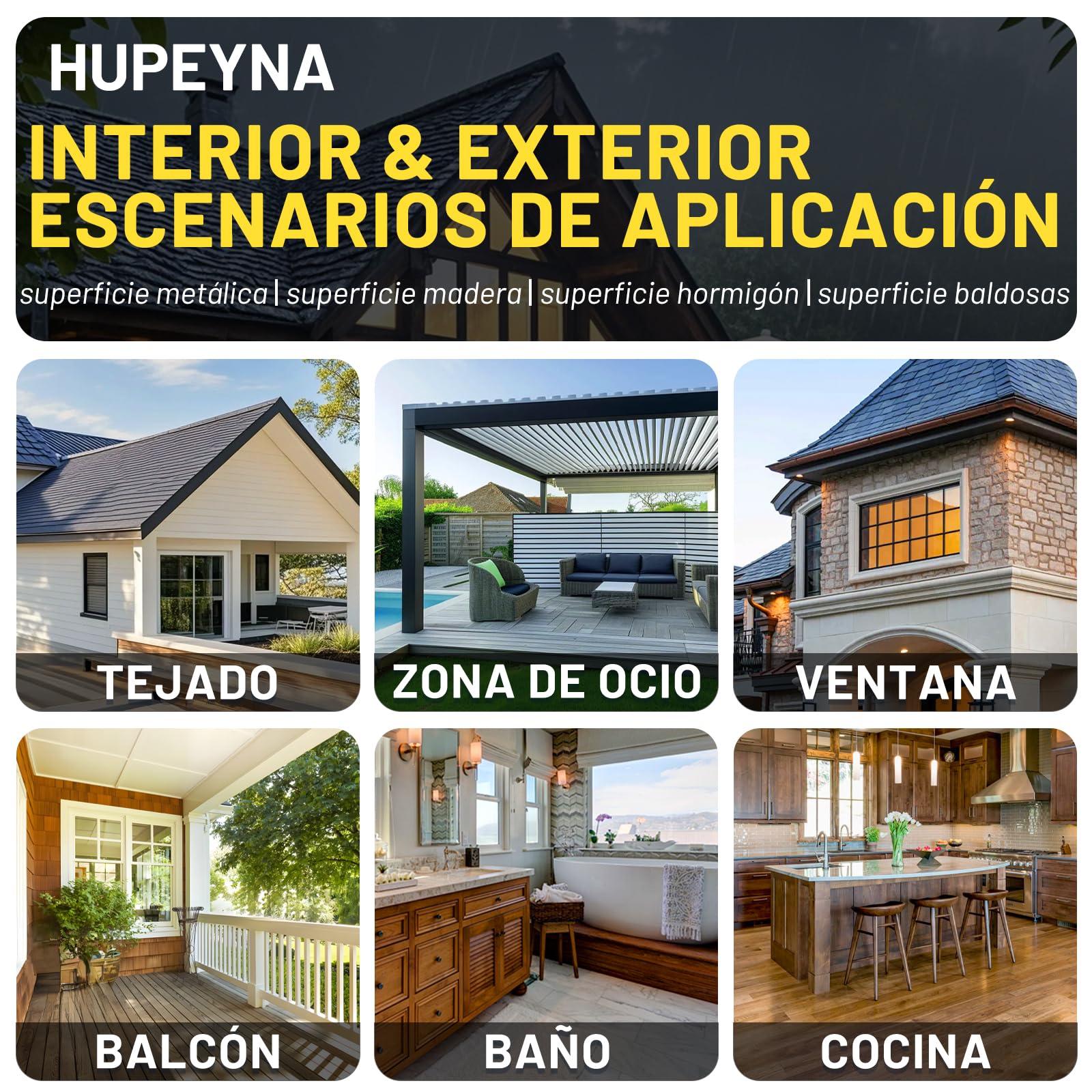 Hupeyna Impermeabilizante Transparente, Hidrofugante Invisible 5KG | Anti-Leakage Revestimiento Impermeable Base Agua para Interiores y Exteriores, Protección Total Hormigón Tejados Cocinas Baño