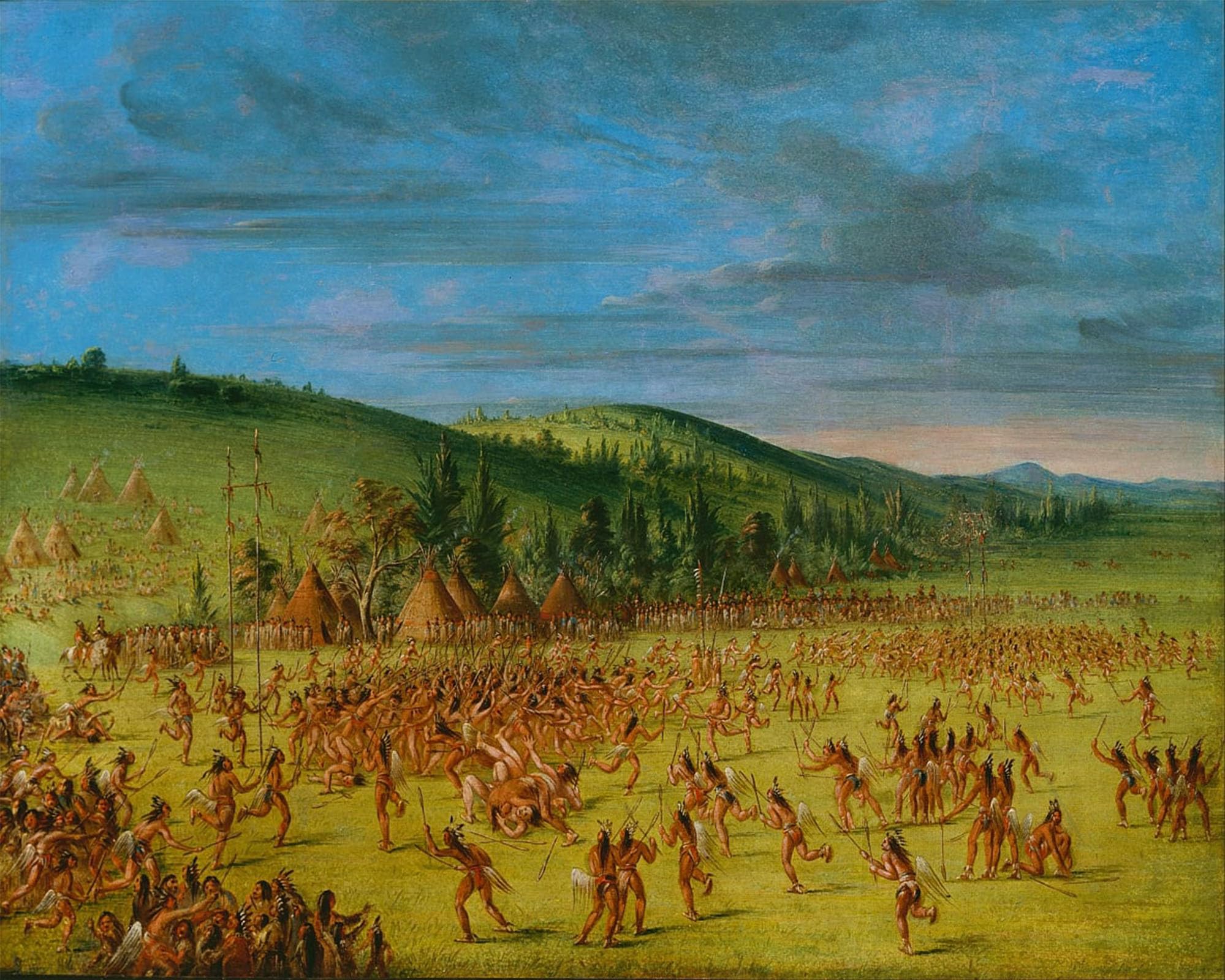 Cuadro George Catlin Choctaw Ball Up para solucionar paredes vacias 60x90 5