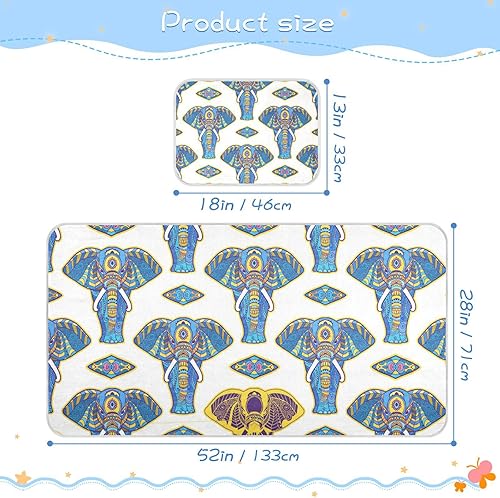 Miniatura 3 de Protector de colchón de elefante bohemio para cama de bebé, protector de colchón transpirable para cuna estándar para cama de niños pequeños,