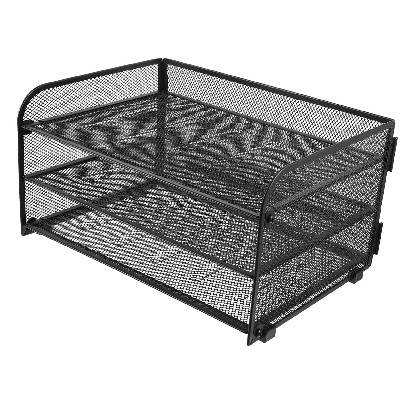 Metalowa taca na biurko do układania w stos, pionowy uchwyt na dokumenty i wielofunkcyjny sorter papieru do biura i domu - rozwiązanie do przechowywania dokumentów i materiałów biurowych