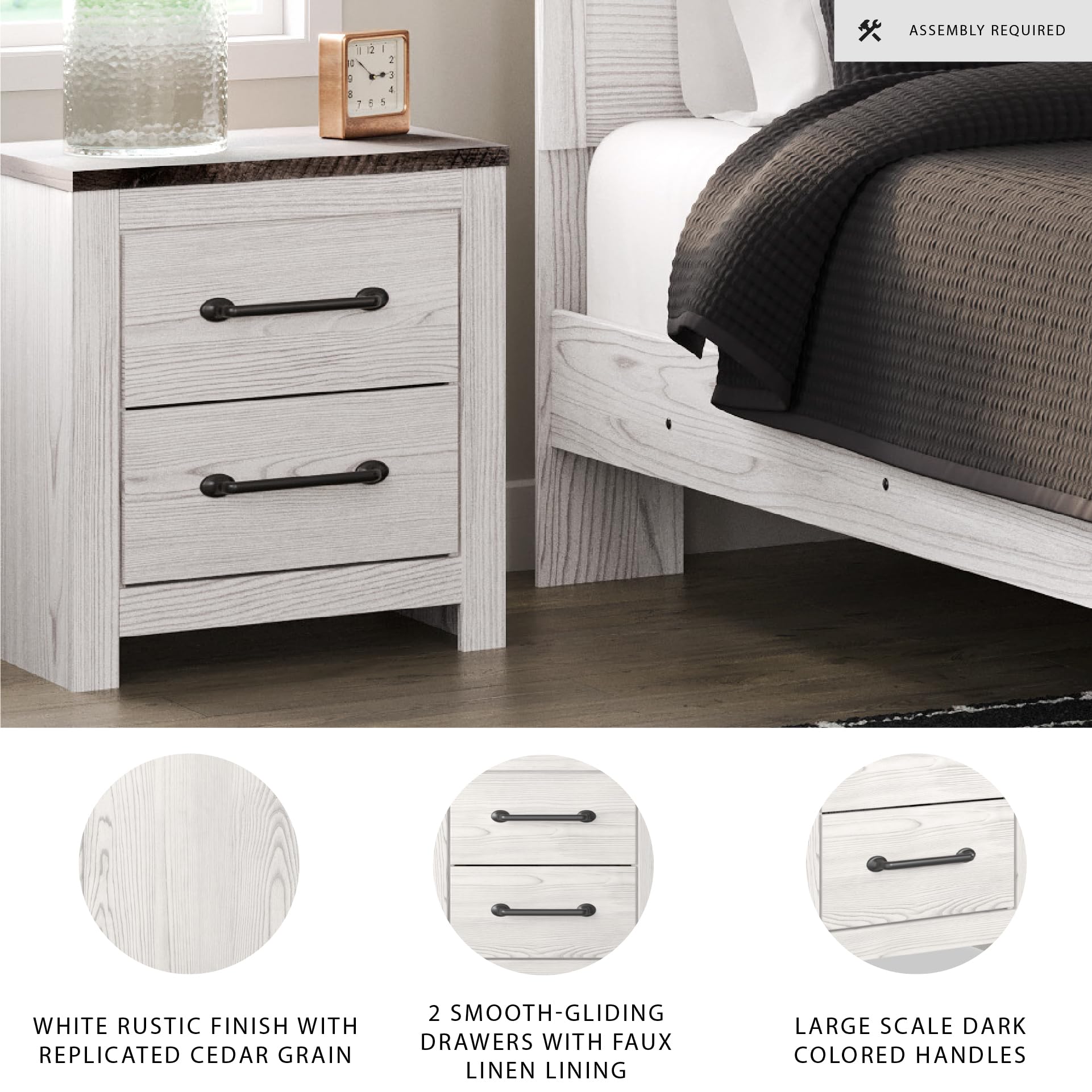 GMGN473○journal standard Furniture / ジャー Made Goods Sorin 3-Drawer Single Nightstand Castor Gray