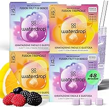 waterdrop® Paradise & Wildberry Fusion - 48 cubetti per insaporitore acqua senza zucchero - Alternativa allo borraccia con gusti e sciroppo - cubetti per acqua aromatiche - acqua aromatizzata
