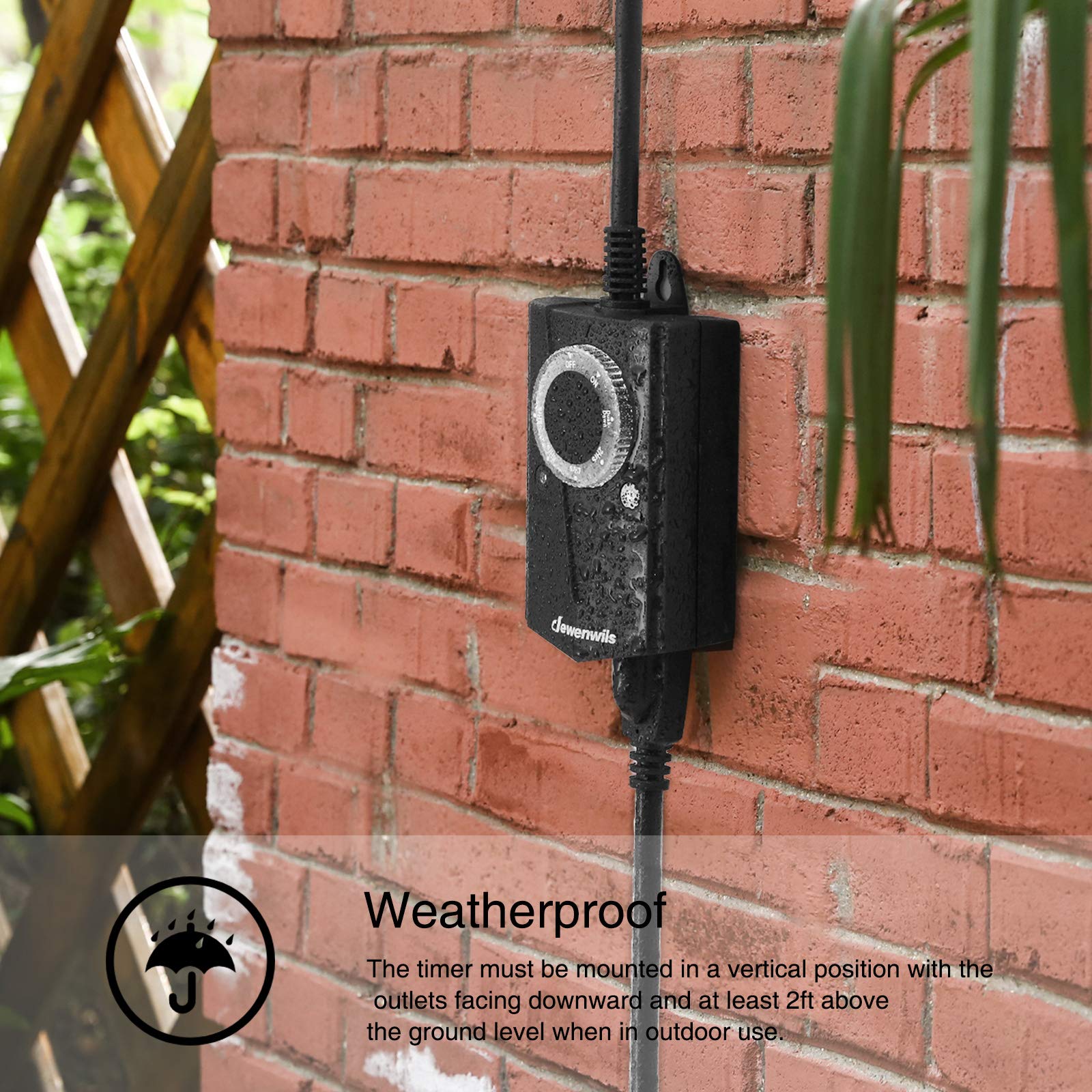 DEWENWILS Outdoor Light Timer, Weatherproof Dusk to Dawn Sensor Outlet
