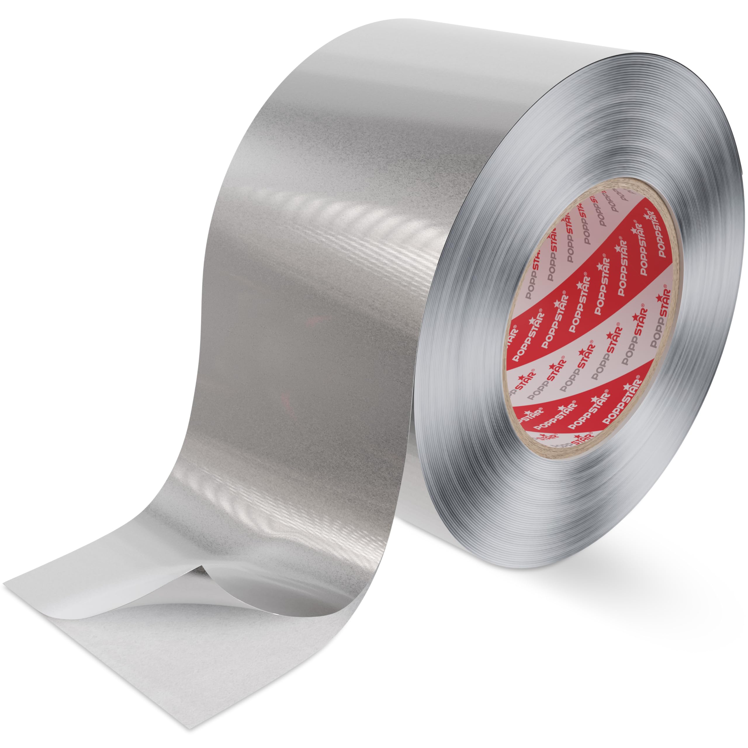 POPPSTAR Nastro adesivo in alluminio resistente al calore (50m x 72mm) Nastro alluminio autoadesivo per coibentazione, resistente all’umidità per lavastoviglie, piano di lavoro, grondaia