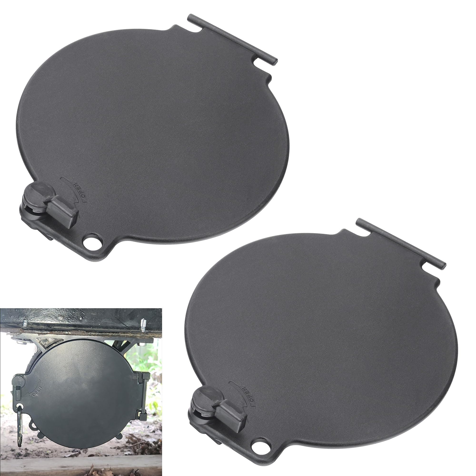 HTJYMY 2 Pack Replacement Hatch Door for D&W Super Tube & Slider Sewer Hose Camper, Black, Replacement Hatch Sewer Hose Carrier Cover