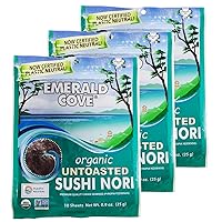 Vista 15 de Emerald Cove Organic Toasted Pacific Sushi Nori Sheets, 5.4 Oz, 10 Count, Pack of 6