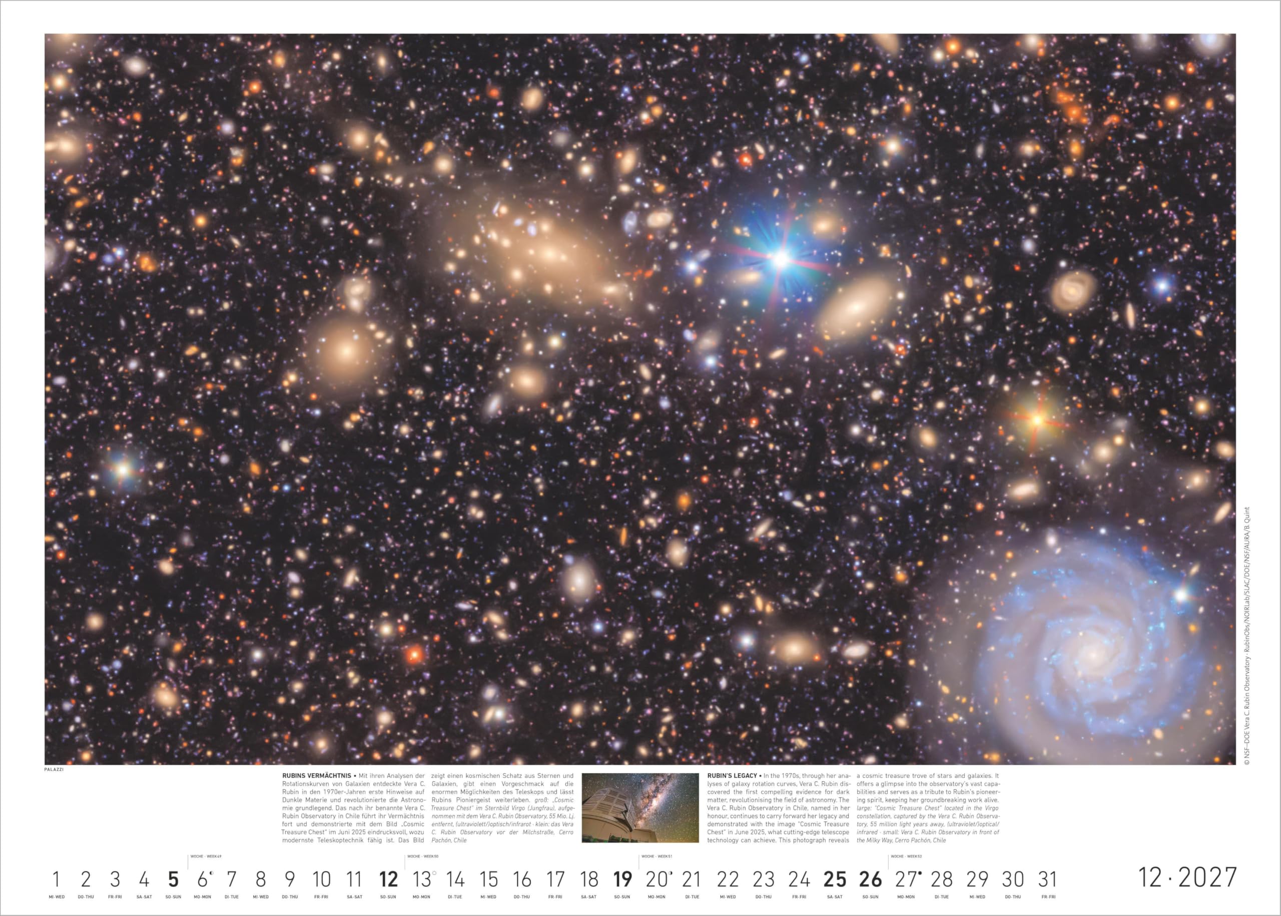 Sternzeit 2027: Wandkalender 70x50 cm mit 12 brillanten Weltraum-Aufnahmen und astrophysikalischen Erläuterungen