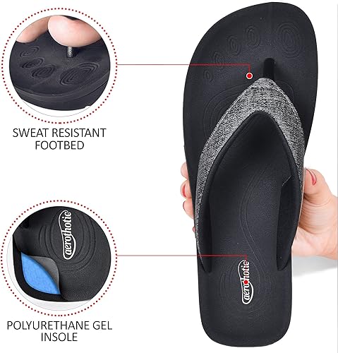 Miniatura 5 de AEROTHOTIC Calzado de Recuperación Sin Cordones Fascitis Plantar Chanclas para Mujeres Base de Yoga Caminata al Aire Libre Playa Damas Soporte de