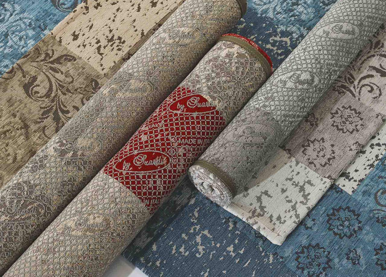 BIANCHERIAWEB Suardi Tapis en velours antidérapant pour chambre et salon, motif Saturne poudre par Suardi 65 x 110 cm (lot de 2 tapis) poudre