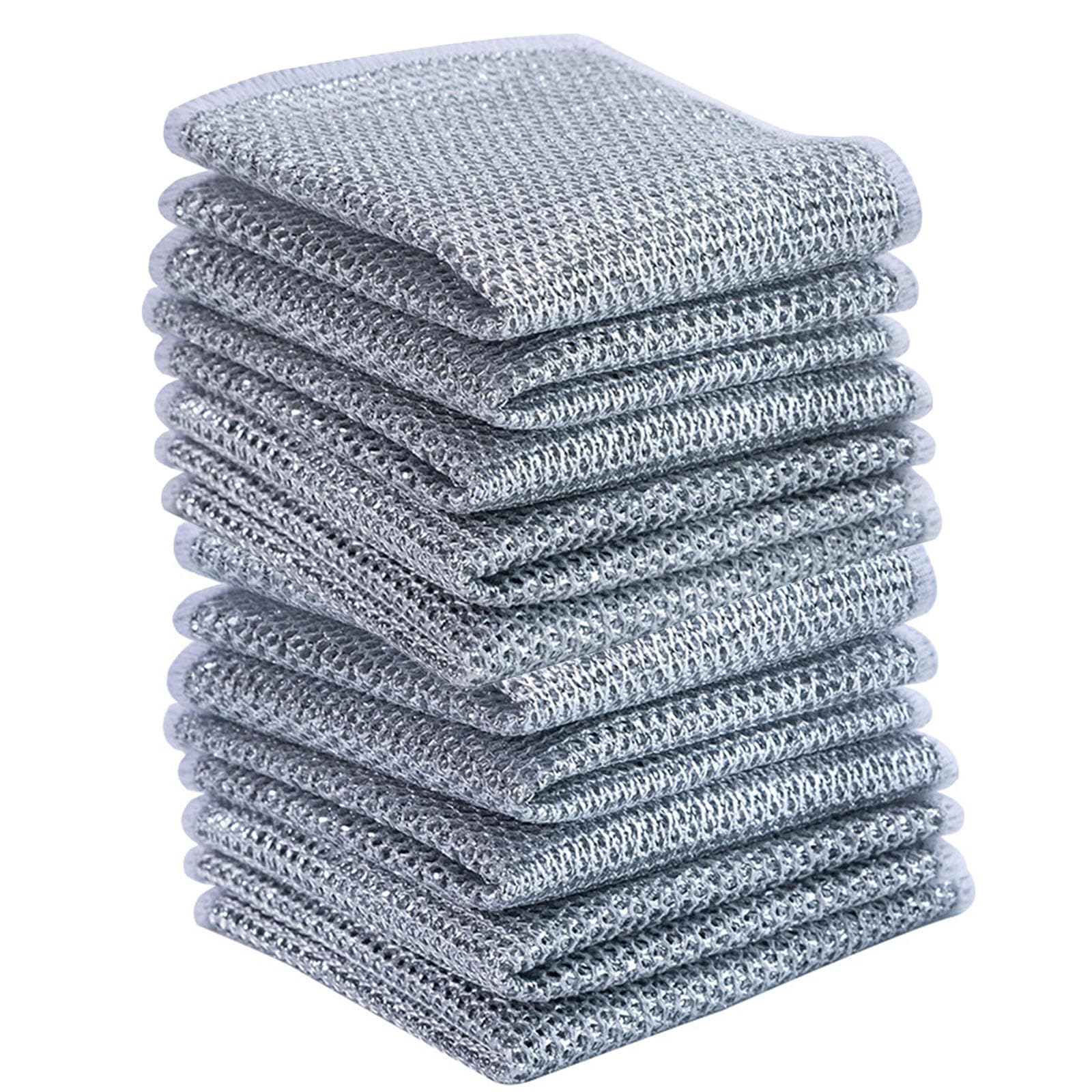 xutong 10 Pieces Paño Multifuncional de Alambre,para húmedo y seco,Paño de Malla de Alambre Trapos Cocina para Limpieza de Reutilizables, Metal Wire Rag para Lavar Platos Wire Dishwashing Rags
