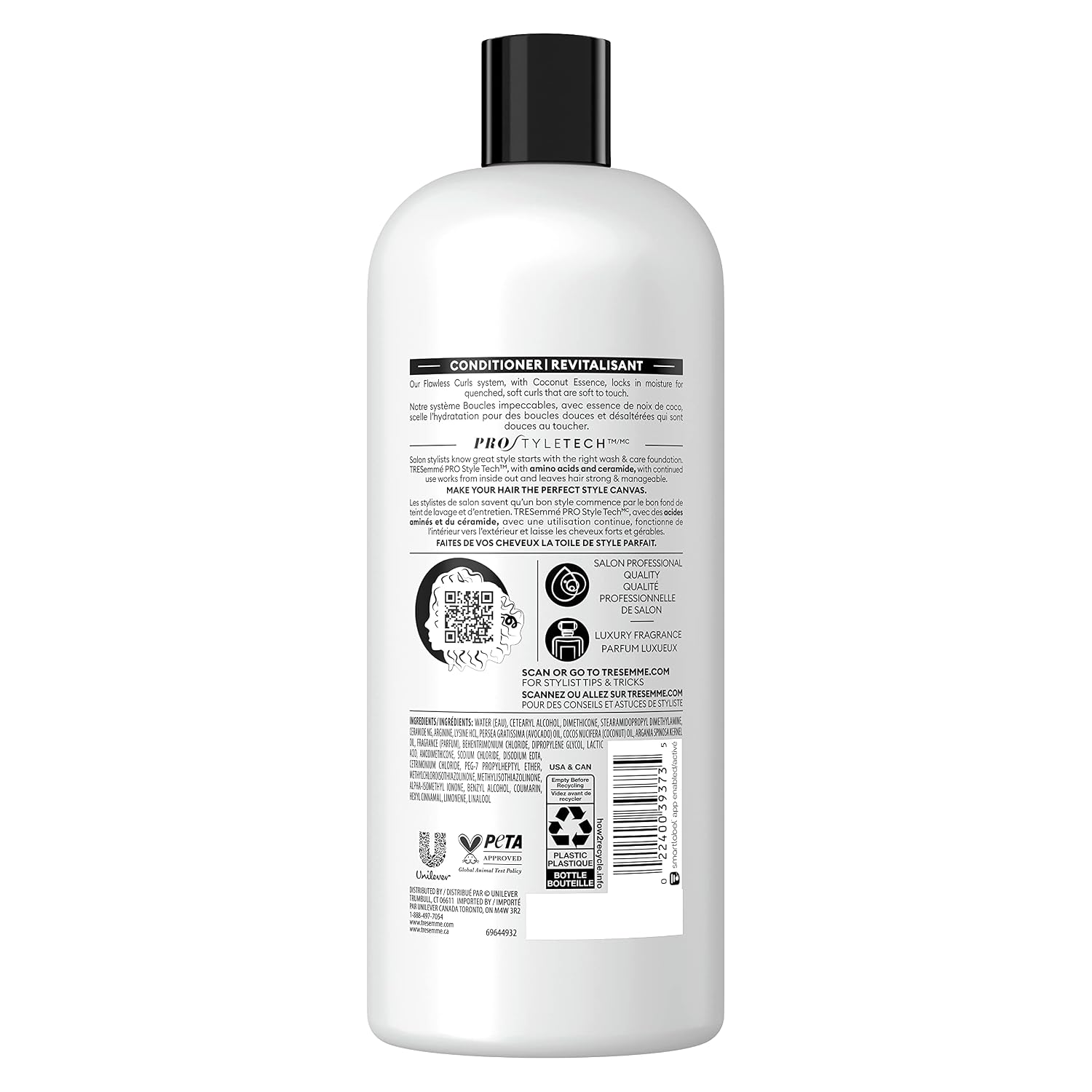 TRESemmé Flawless Curls Moisturizing Conditioner For Curly Hair Formulated With Pro Style Technology 28oz