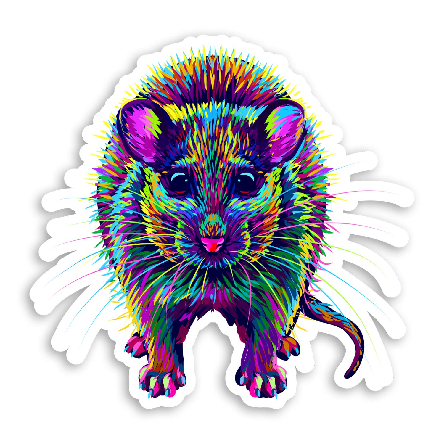 2 x 10cm Neon Rat Vinyl Stickers - Rodent Pop Art Rats Laptop Sticker #34172 (10cm Wide)