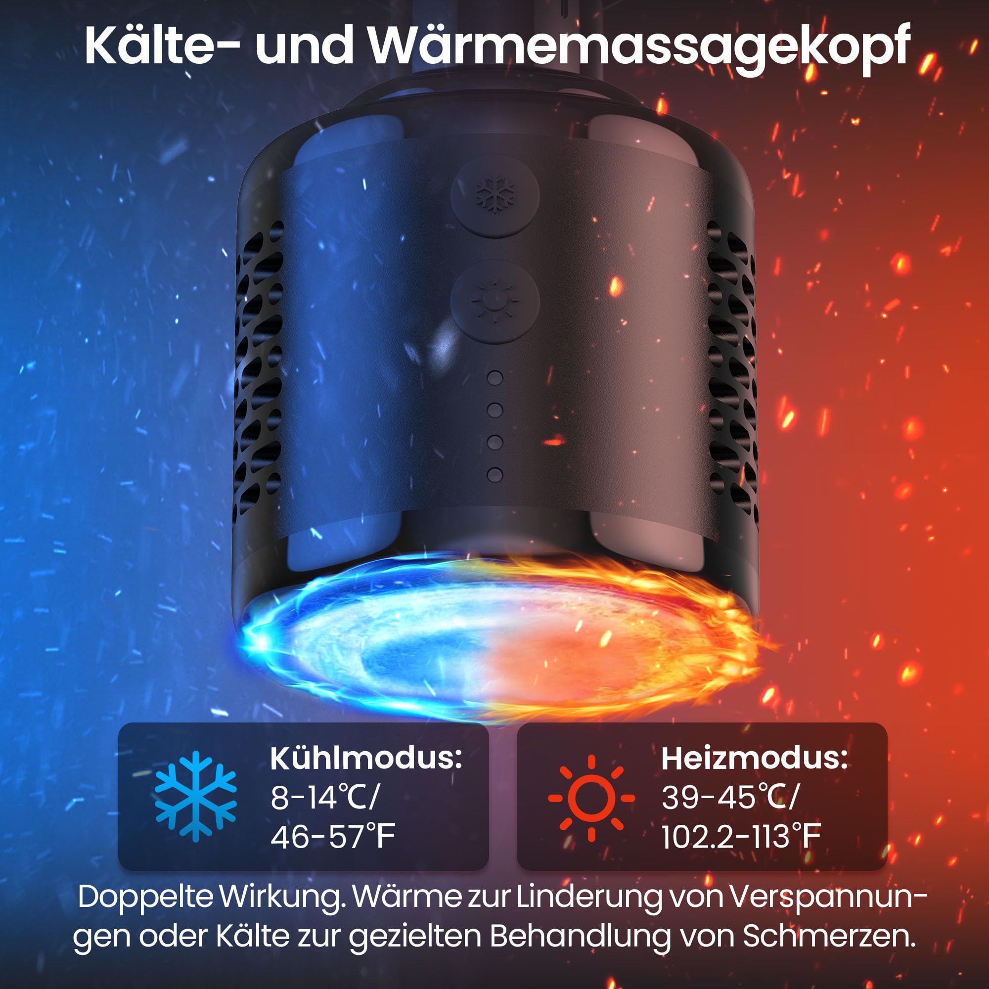 Massagepistole mit Wärme und Kälte,NAPRE 3-in-1 Mini Massage Gun Massage Pistole mit Abnehmbar Verlängerung,Muskel Percussion Massagegerät für Rücken Nacken Körper,Ultra-Leise & Klein,5 Köpfe & Koffer