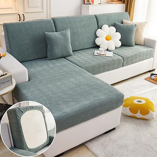 Fundas mágicas para sofá, fundas mágicas para sofá Fundas seccionales clásicas, funda elástica universal resistente al desgaste (verde ciprés pino,