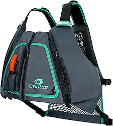 Owntop Jaquetas de Natação para Adultos, Alça de Segurança Ajustável, Colete de Natação Masculino E Feminino, Caiaque, Coletes de Flutuação para Pesca, Natação, Stand-Up Paddle (Cinza-Verde, M/L)