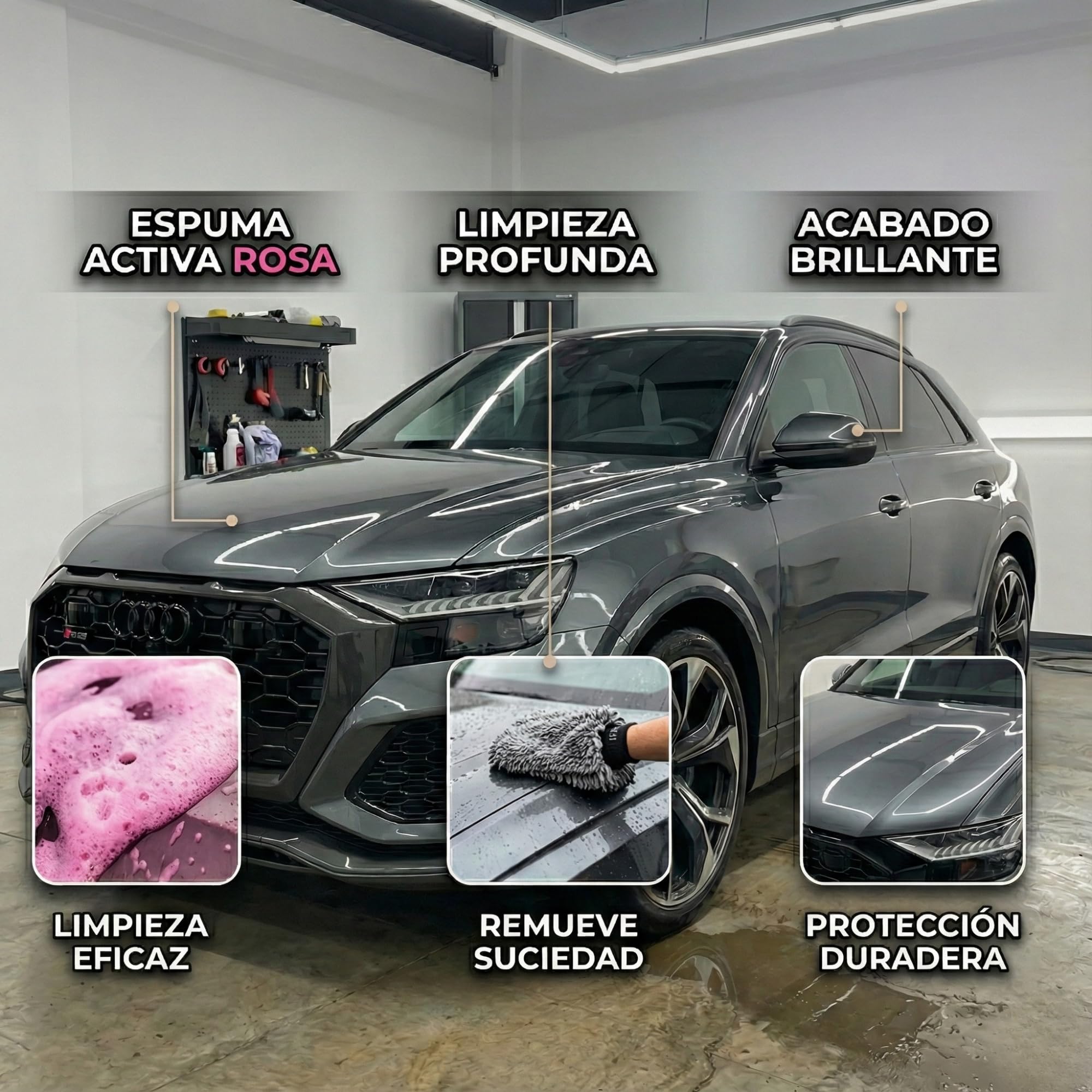 Espuma Activa Snow Foam Coche 5,5 L + 500 ml – Champú Prelavado Concentrado para Lavado Sin Contacto | Compatible Pistola a Presión Tipo K2-K7 y Cañón de Espuma | pH Neutro | Gran Formato Detailing