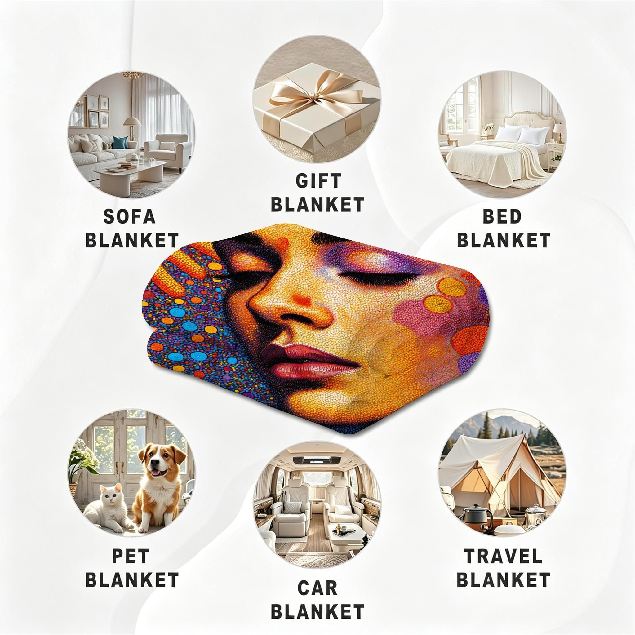 Manta 220x240 cm Mujer Naranja Franela Polar para Cama 135/150-A14