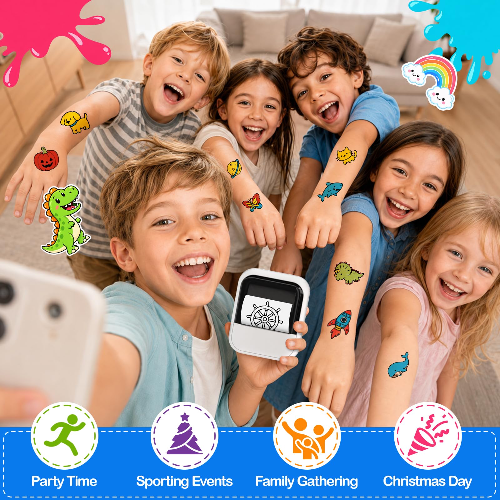 Stampante Tatuaggi Temporanei per Bambini, Tatuaggi Personalizzati