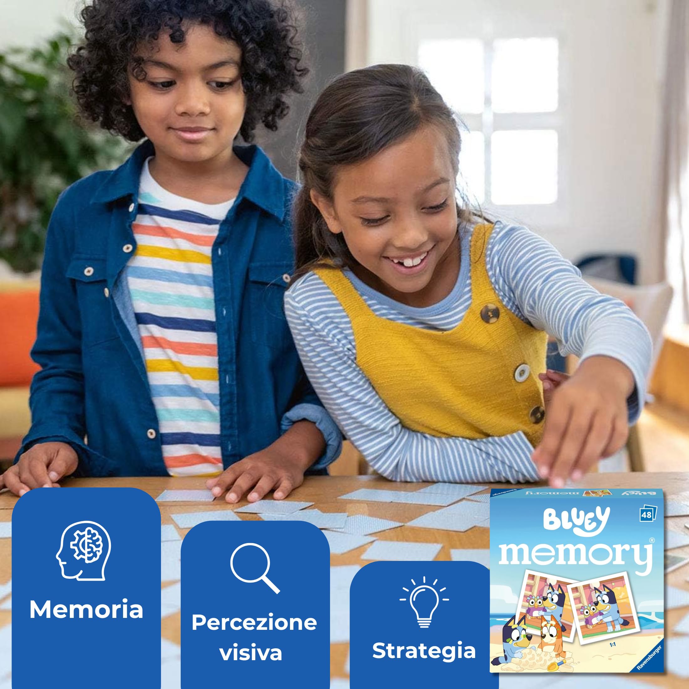 Ravensburger - Gioco Memory Per Bambini Mini Memory Bluey | Gioco Carte Bambini | Giochi Bimba 4 Anni | 2-8 Giocatori | Giochi Di Carte | Regalo Originale