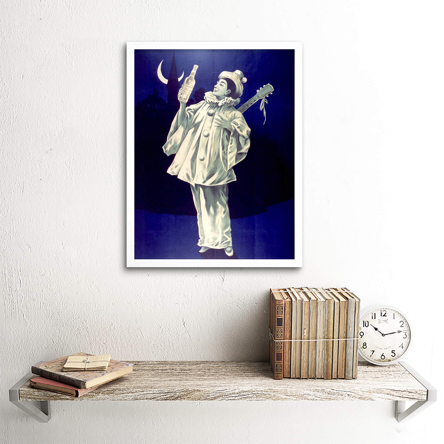 Amazon.com: Dallion White Vermouth Pierrot Clown Advert Art Print
