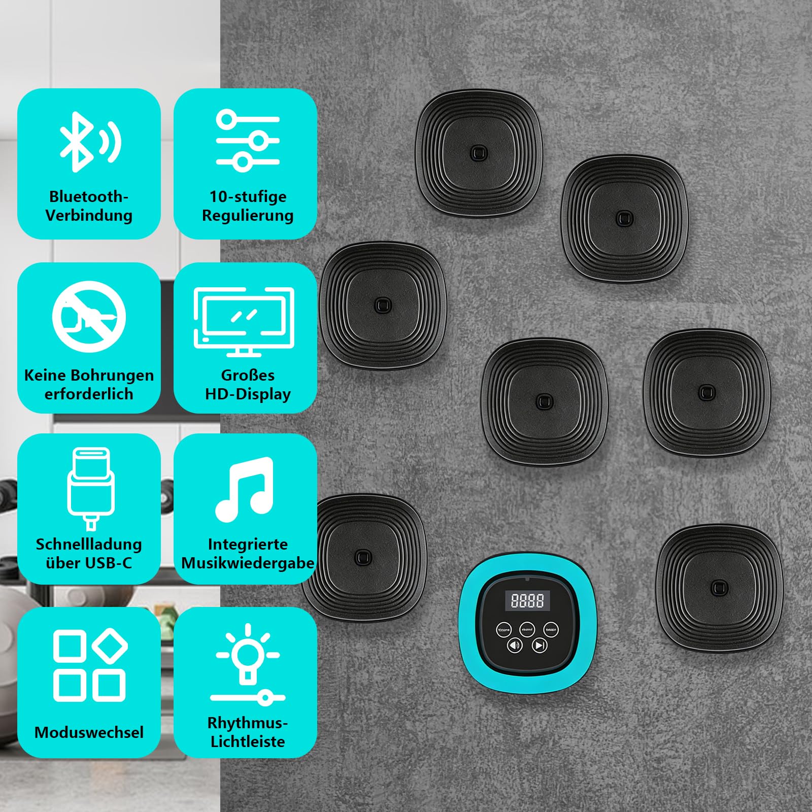 Luces de entrenamiento de reacción, 10 modos, kit de entrenamiento de agilidad de reacción, luces de reacción de velocidad con cargador USB, máquina de boxeo Bluetooth para velocidad de fitness