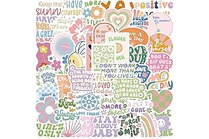 Cute Preppy Stickers: 50 Pastel Inspirational Stickers
