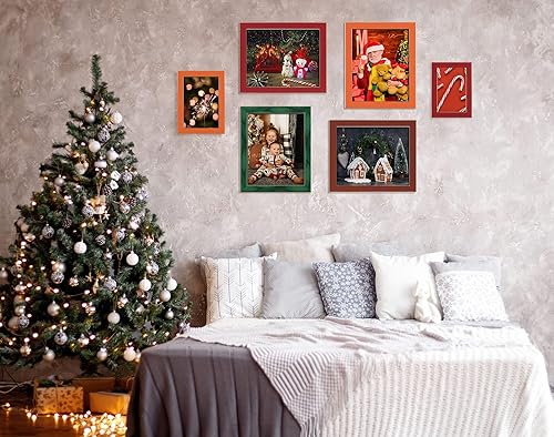 Vista 8 de VIOLABBEY Juego de 4 portarretratos de 5 x 7 pulgadas, marco de fotos de 5 x 7 pulgadas para montaje en pared o mesa, vidrio real, regalo